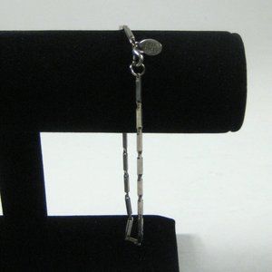 Cool Jewel Silvertone Chain Bracelet 9.25 Inch Signed Modern Women Men Jewelry